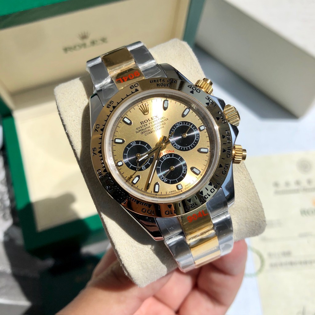 Rolex Daytona Chronograph Luxury Watch, 40mm 18K Yellow Gold & Stainless Steel Case, Caliber 4130 Movement, 18K Yellow Gold & Stainless Steel Oyster Bracelet