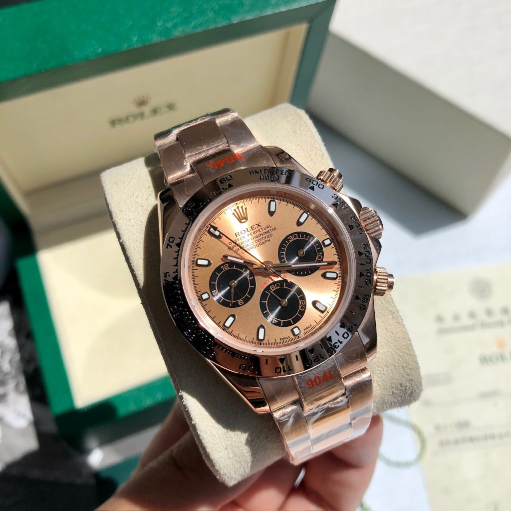 Rolex Daytona Chronograph Luxury Watch, 40mm Everose Gold Case, Caliber 4130 Movement, Everose Gold Oyster Bracelet