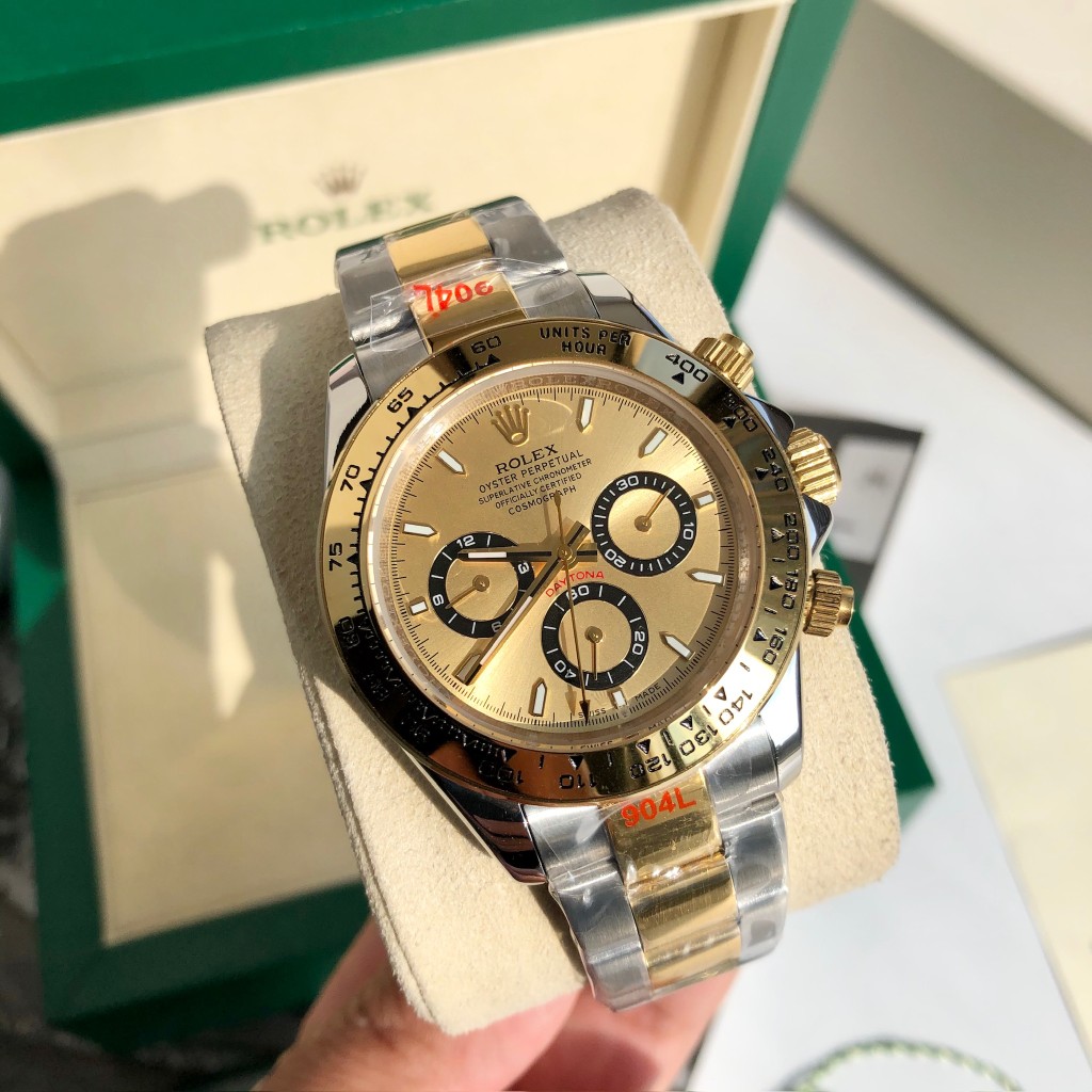 Rolex Daytona Chronograph Luxury Watch, 40mm 18K Yellow Gold & Stainless Steel Case, Caliber 4130 Movement, 18K Yellow Gold & Stainless Steel Oyster Bracelet