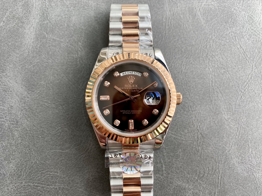 Rolex Day - Date Luxury Watch, 40mm Stainless Steel & 18K Rose Gold Case, Calibre 3255 Movement, Two - Tone (Stainless Steel & 18K Rose Gold) President Bracelet