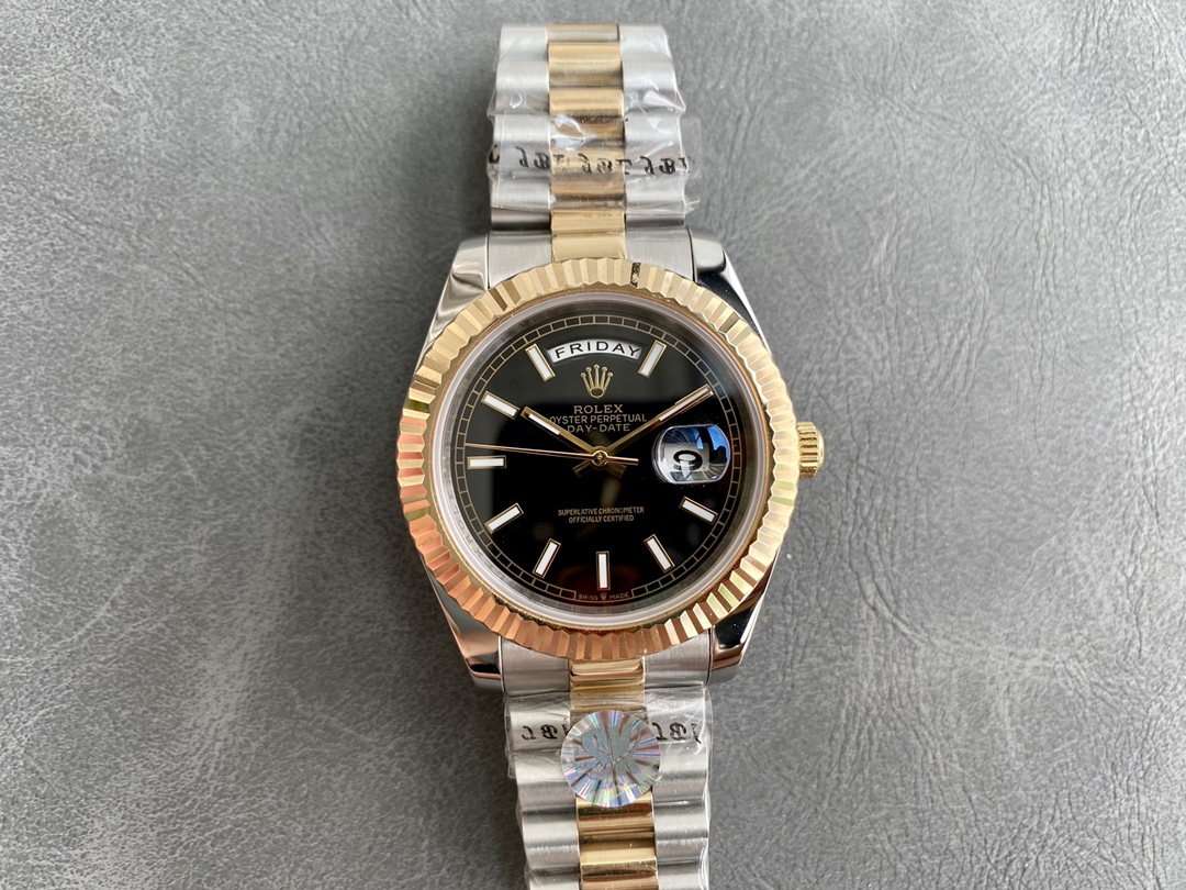 Rolex Day - Date Luxury Watch, 40mm Stainless Steel & 18K Gold Case, Calibre 3255 Movement, Two - Tone President Bracelet
