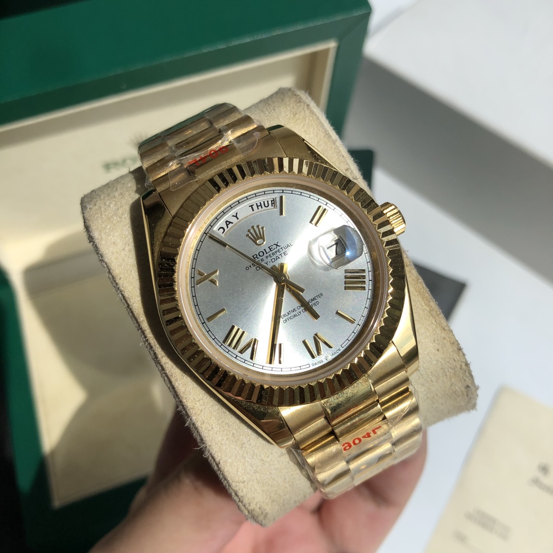 Rolex Oyster Perpetual Day - Date Luxury Watch, 41mm 18K Yellow Gold Case, Self - Winding Movement (Calibre 3255), 18K Yellow Gold President Bracelet