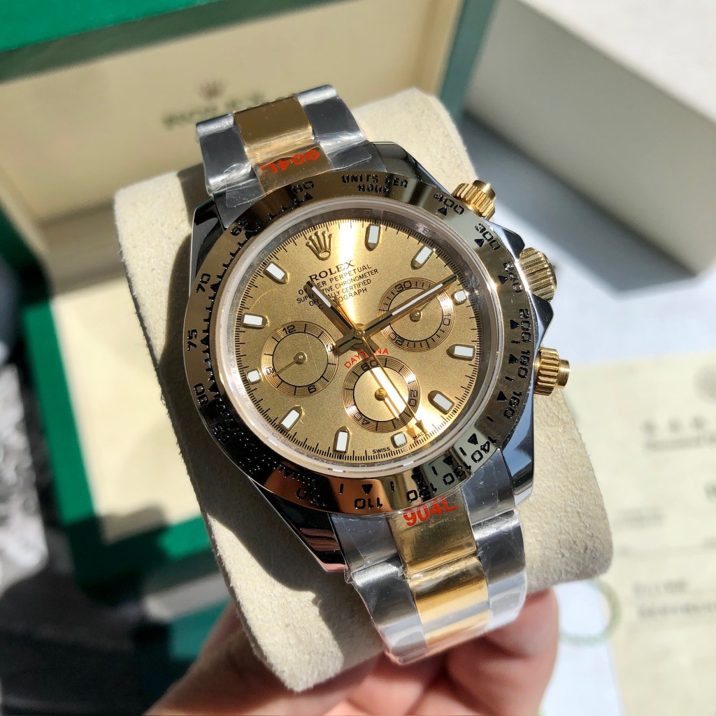 Rolex Daytona Chronograph Luxury Watch, 40mm Stainless Steel & 18K Yellow Gold Case, Caliber 4130 Movement, Stainless Steel & 18K Yellow Gold Oyster Bracelet