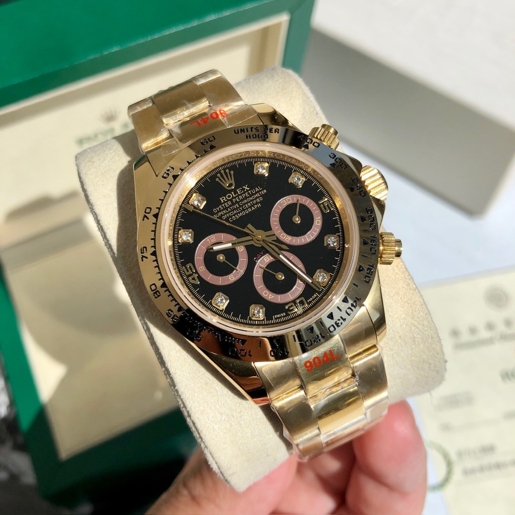 Rolex Daytona Chronograph Luxury Watch, 40mm 18K Yellow Gold Case, Caliber 4130 Movement, 18K Yellow Gold Oyster Bracelet