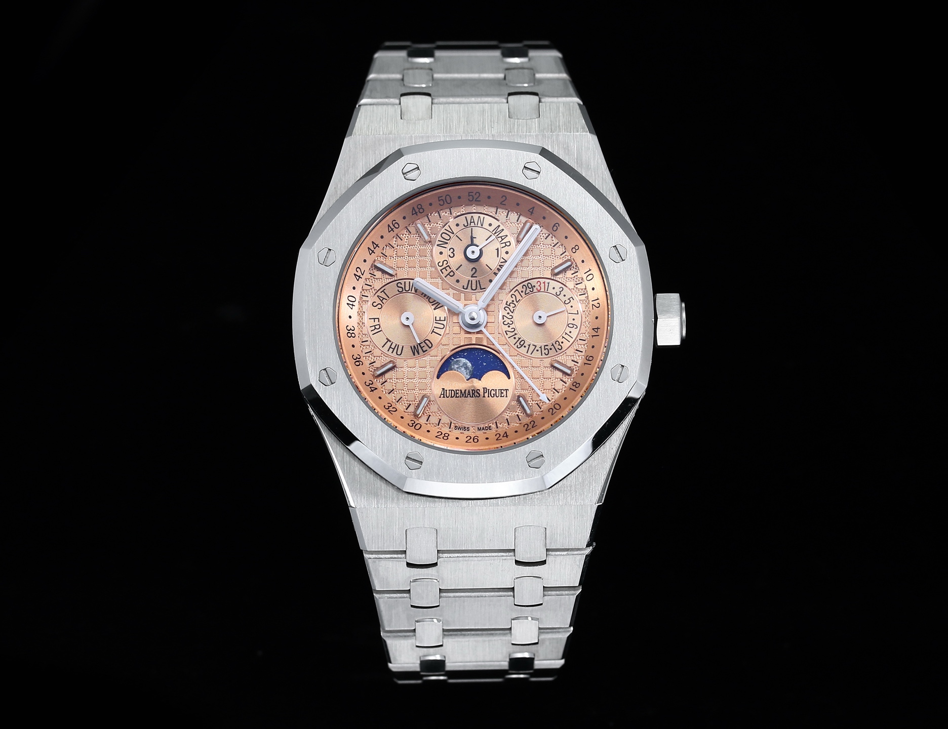 Audemars Piguet Royal Oak Perpetual Calendar Luxury Watch, 41mm Stainless Steel Case, Automatic Movement, Stainless Steel Bracelet