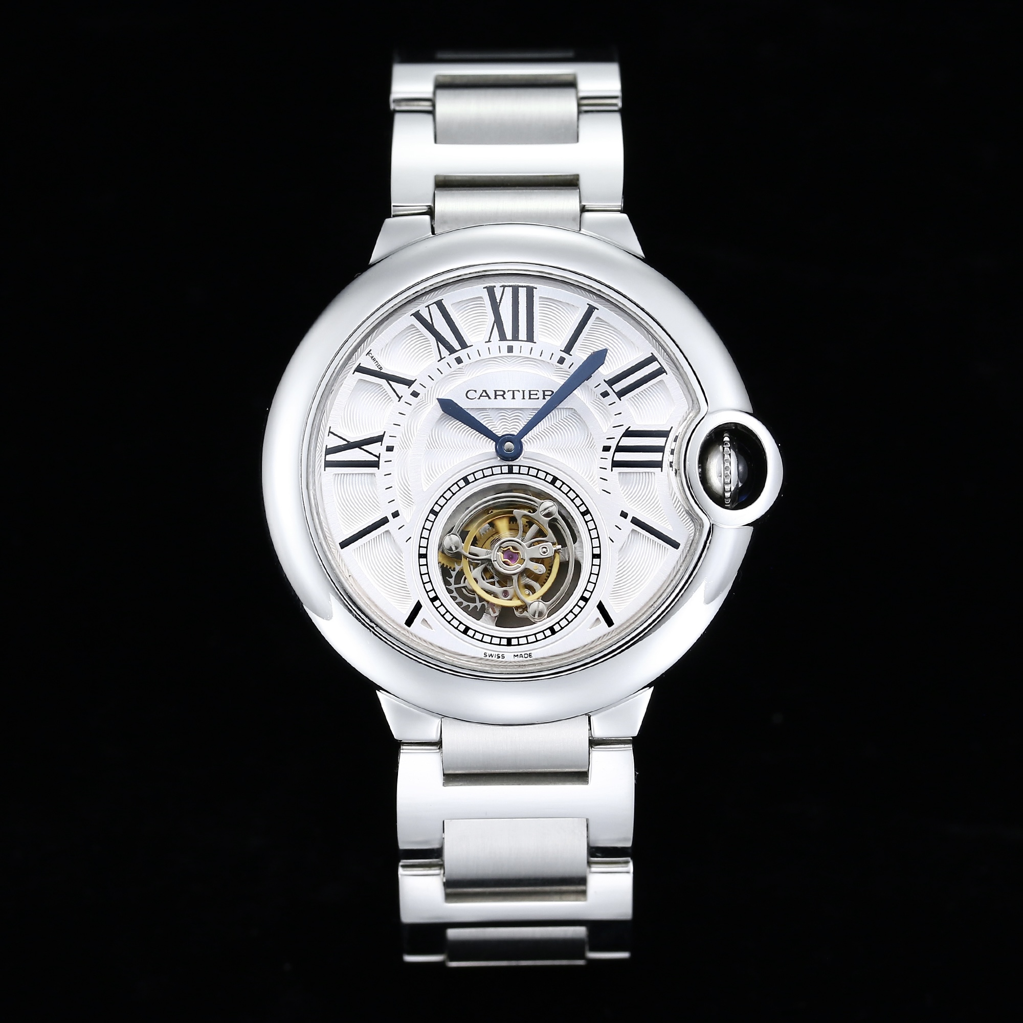 Cartier Ballon Bleu Tourbillon Luxury Watch, 42mm Stainless Steel Case, Tourbillon Automatic Movement, Stainless Steel Strap