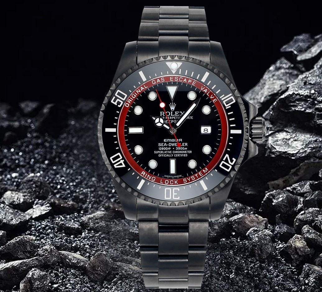 Rolex Blaken Deepsea Luxury Dive Watch, 44mm Black - Coated Stainless Steel Case, Calibre 3235 Automatic Movement, Black - Coated Stainless Steel Strap