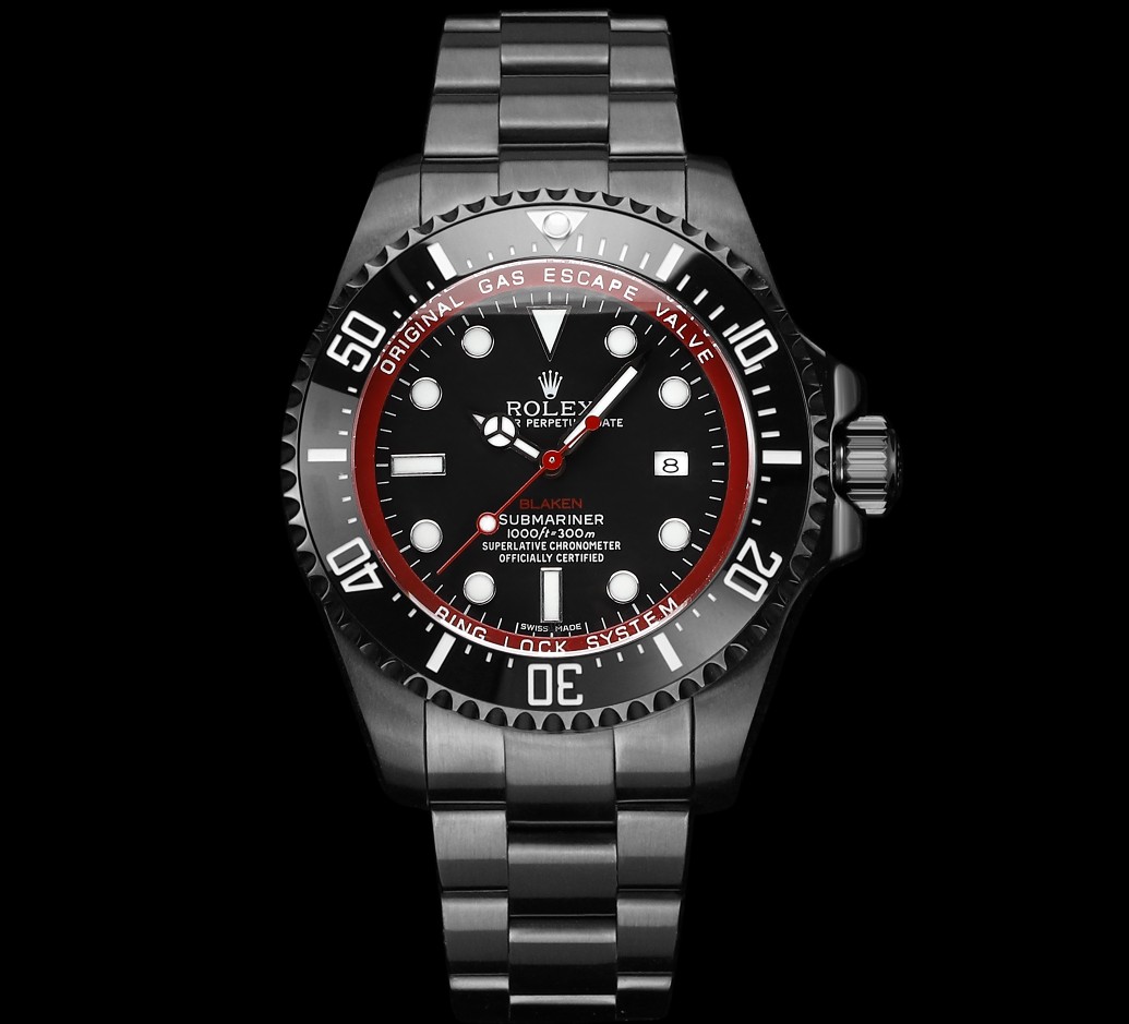 Rolex Blaken Deepsea Luxury Dive Watch, 44mm Black - Coated Stainless Steel Case, Calibre 3235 Automatic Movement, Black - Coated Stainless Steel Strap
