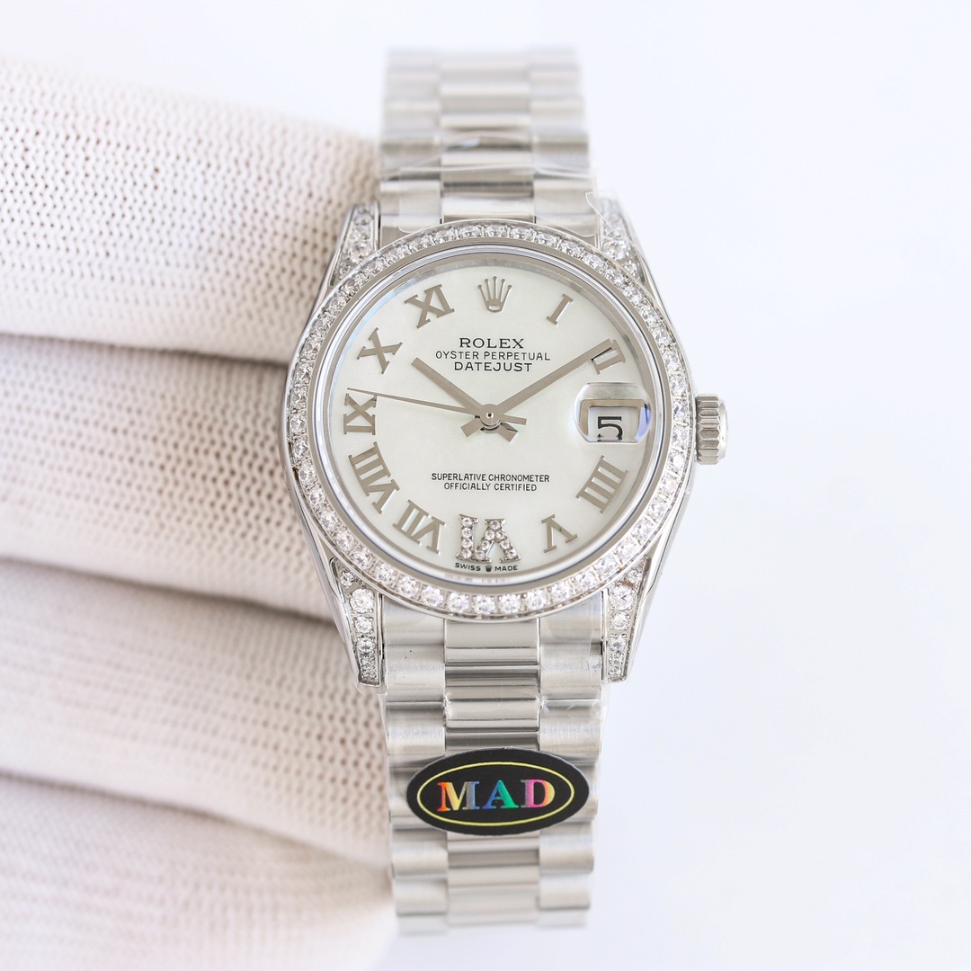 Rolex Datejust Luxury Diamond - Set Watch, 31mm Yellow Gold Case, Calibre 3235 Automatic Movement, Yellow Gold & Diamond Strap
