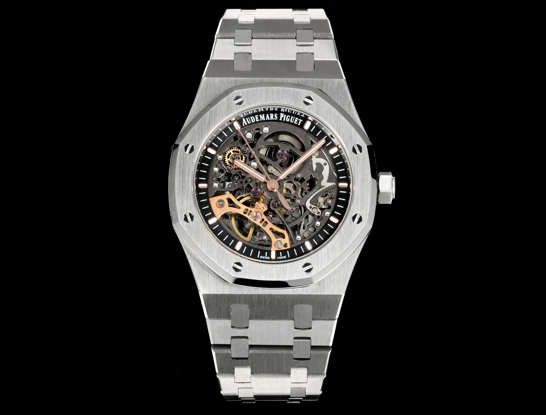 Audemars Piguet Royal Oak Skeleton Luxury Watch, 41mm Stainless Steel Case, Caliber 3132 Automatic Movement, Stainless Steel Strap
