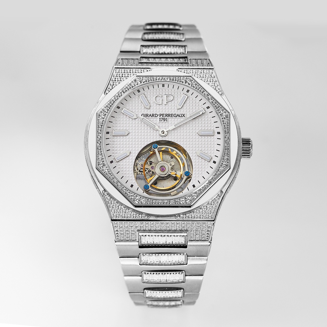 Girard - Perregaux Laureato Tourbillon Luxury Watch, 42mm Diamond - Set Case, Tourbillon Movement, Diamond - Set Metal Strap