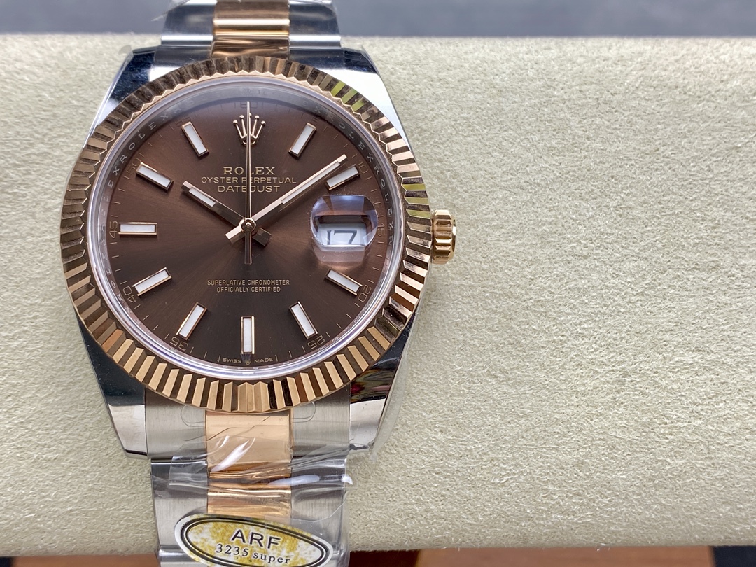 Rolex Oyster Perpetual Datejust 41mm Stainless Steel & 18K Rose Gold Automatic Watch (Caliber 3235)