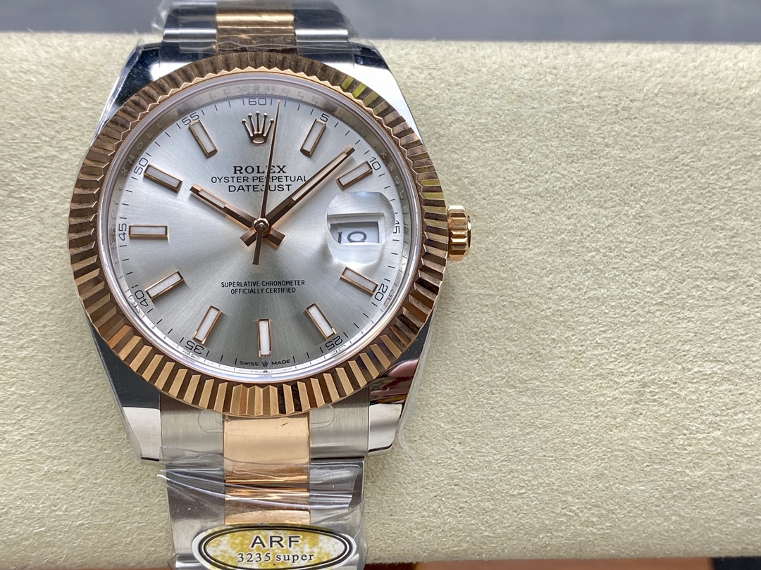 Rolex Oyster Perpetual Datejust 41mm Stainless Steel & 18K Rose Gold Automatic Watch (Caliber 3235)