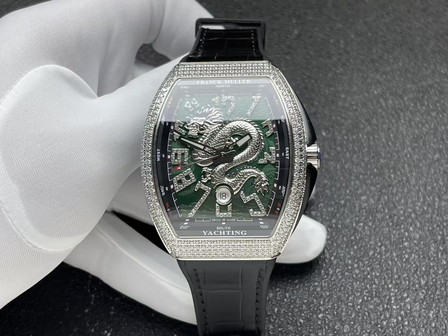 Franck Muller Vanguard Yachting Dragon King ~45mm Diamond-Set Automatic Watch (Caliber FM Automatic)