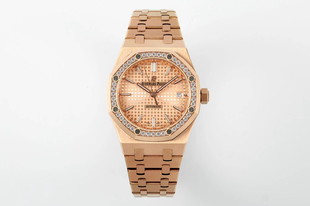 Audemars Piguet Royal Oak ~37mm 18K Rose Gold Diamond-Set Automatic Watch (Caliber 2121/2800)