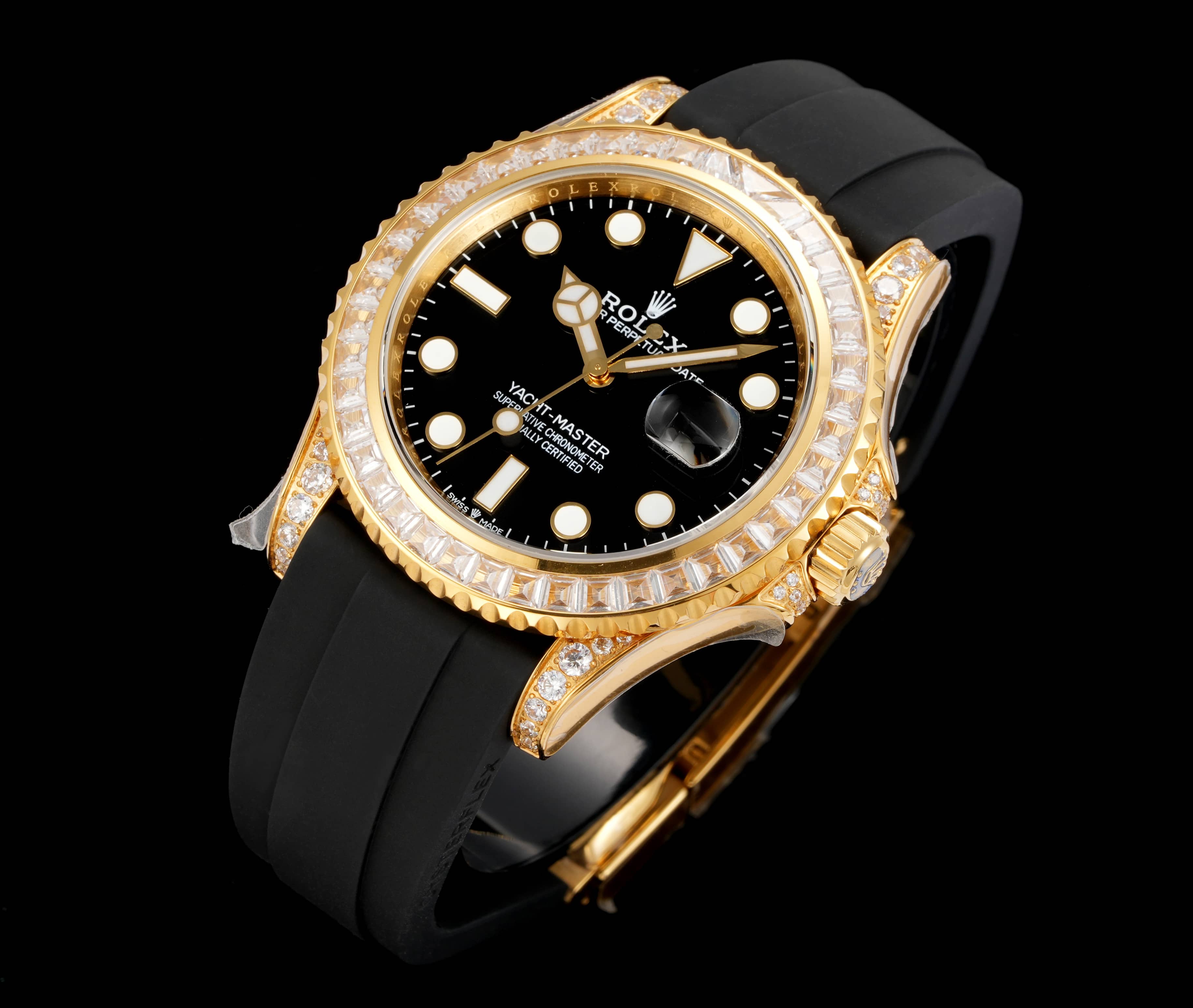Rolex Yacht-Master ~40mm 18K Gold Diamond-Set Automatic Watch (Caliber 3235)