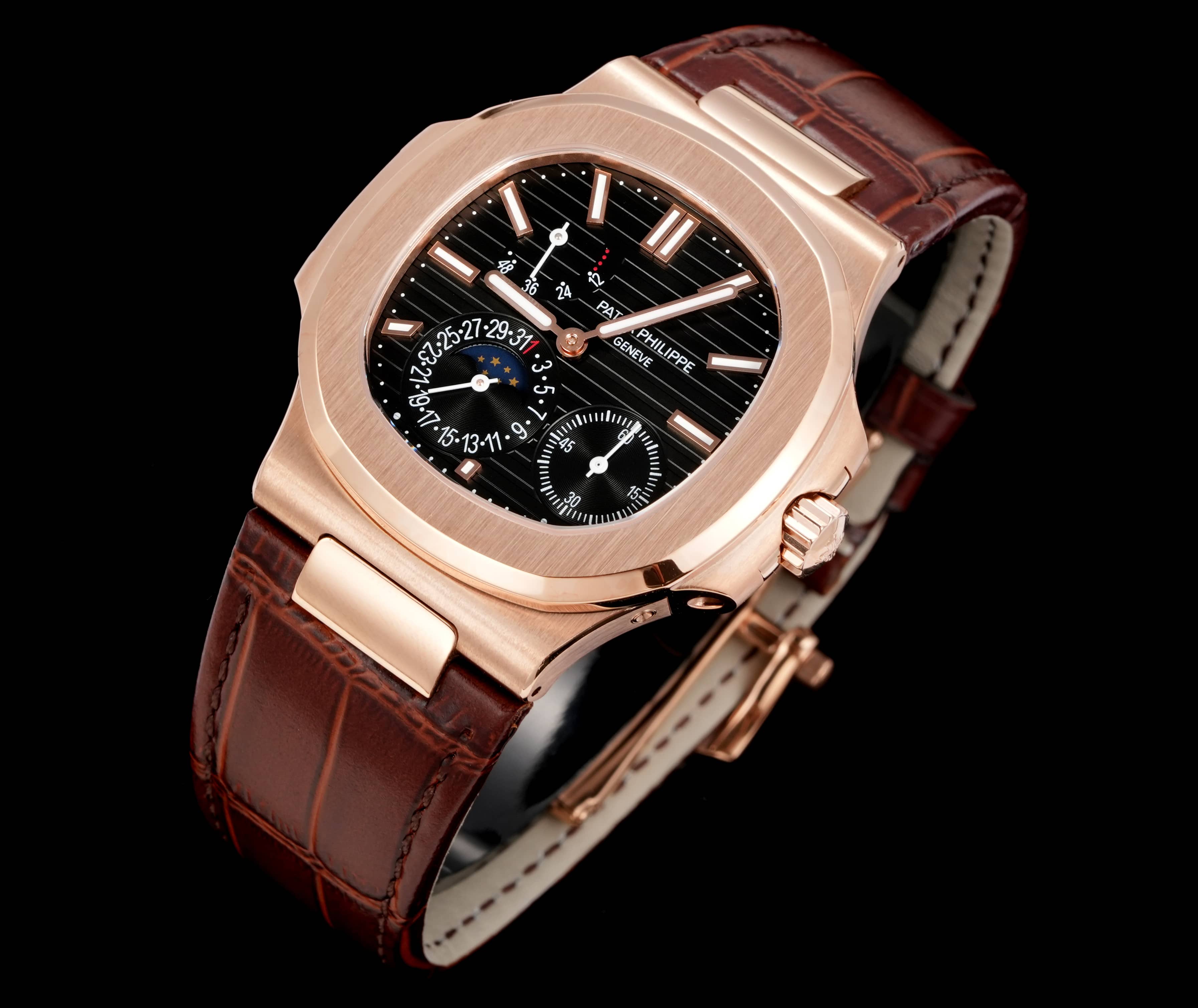 Patek Philippe Nautilus ~40mm 18K Rose Gold Automatic Perpetual Calendar Watch (Caliber 240)