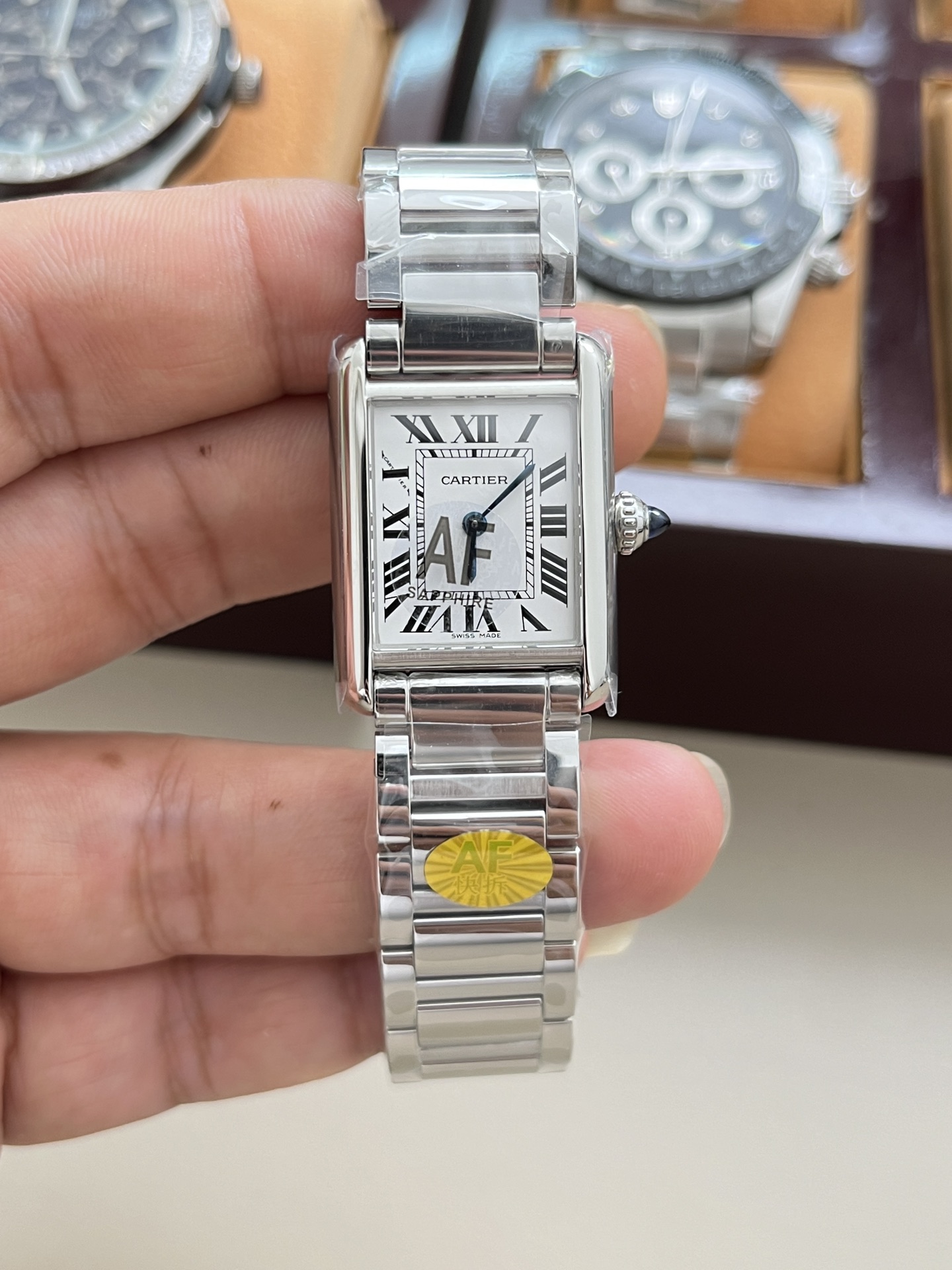 Cartier Tank ~24mm Stainless Steel Quartz Watch (Quartz Movement)