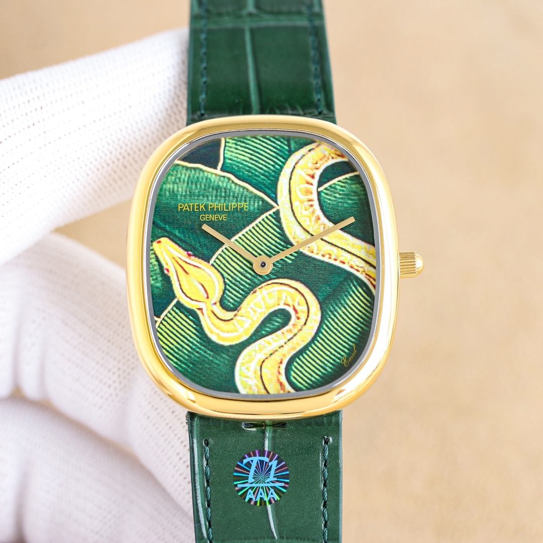 Patek Philippe Artistic Enamel ~34mm 18K Yellow Gold Manual Watch (Caliber 215)