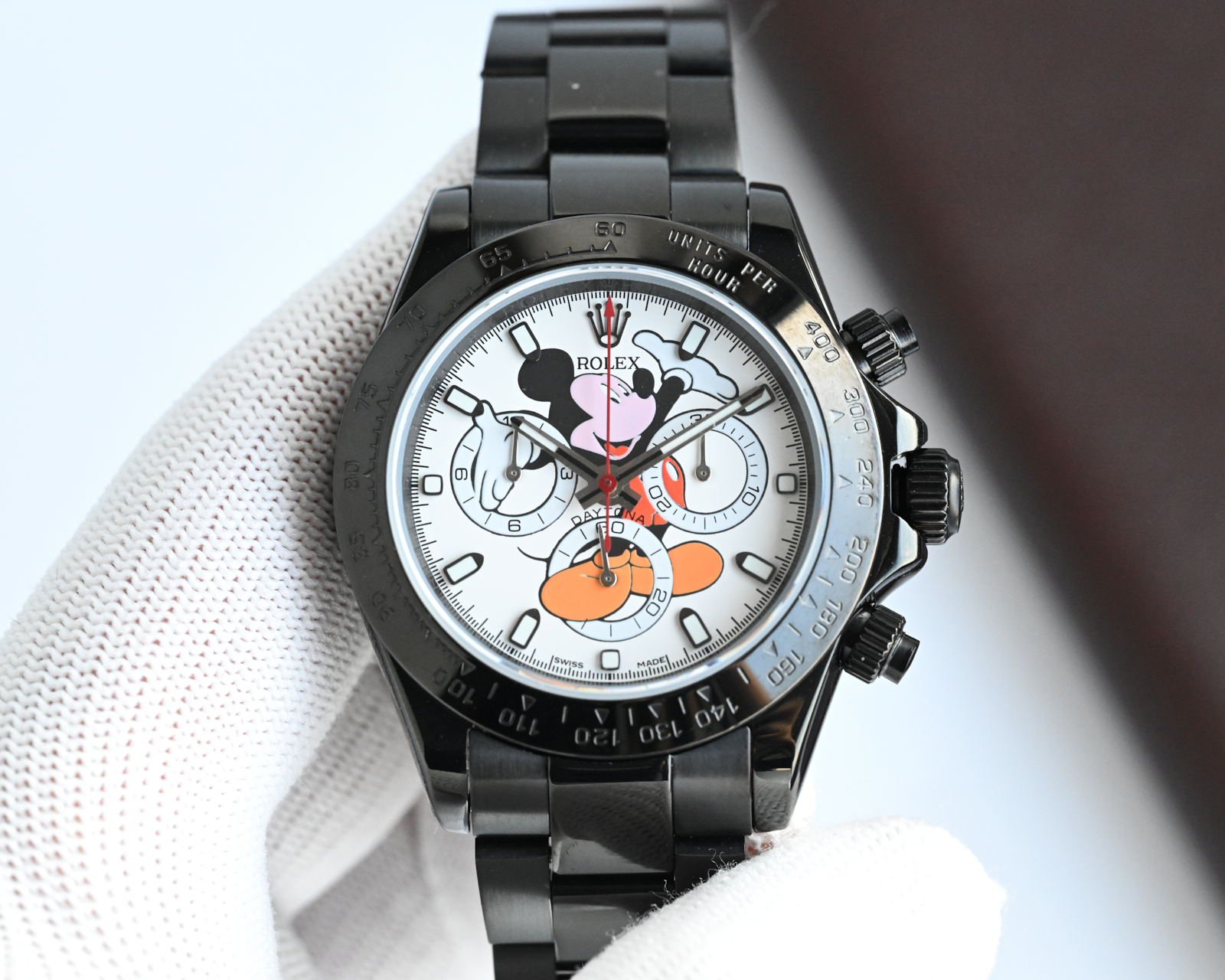 Rolex Daytona Mickey Mouse Themed Automatic Watch (Cal.4130, 41mm)