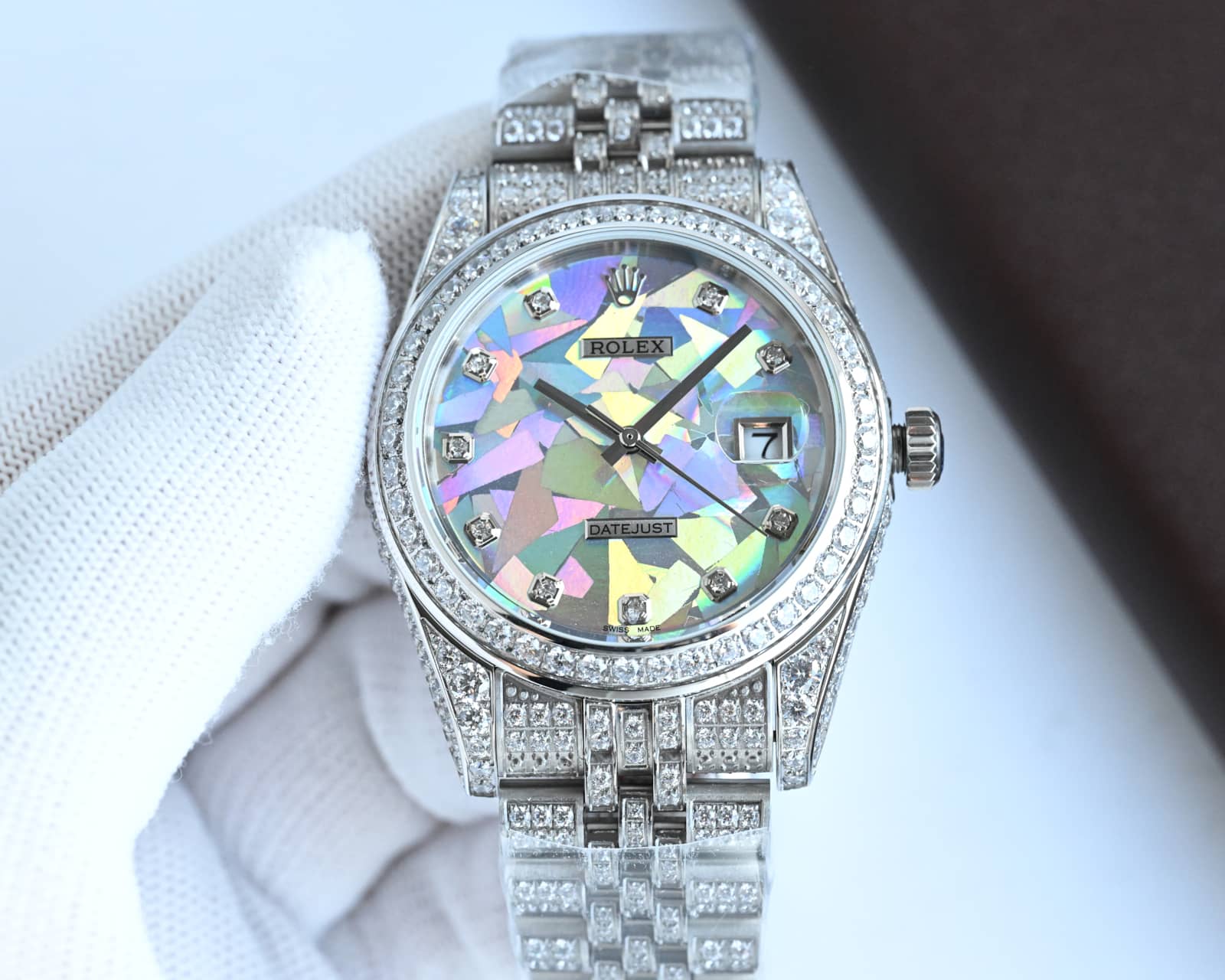 Rolex Datejust Full Diamond - Set Stainless Steel Automatic Watch (Cal.3235, 41mm)