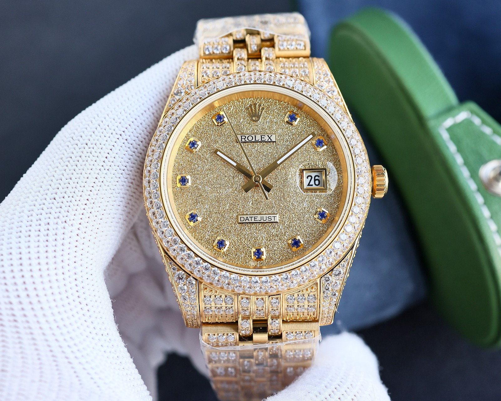 Rolex Datejust 41mm Yellow Gold Diamond & Sapphire Automatic Watch