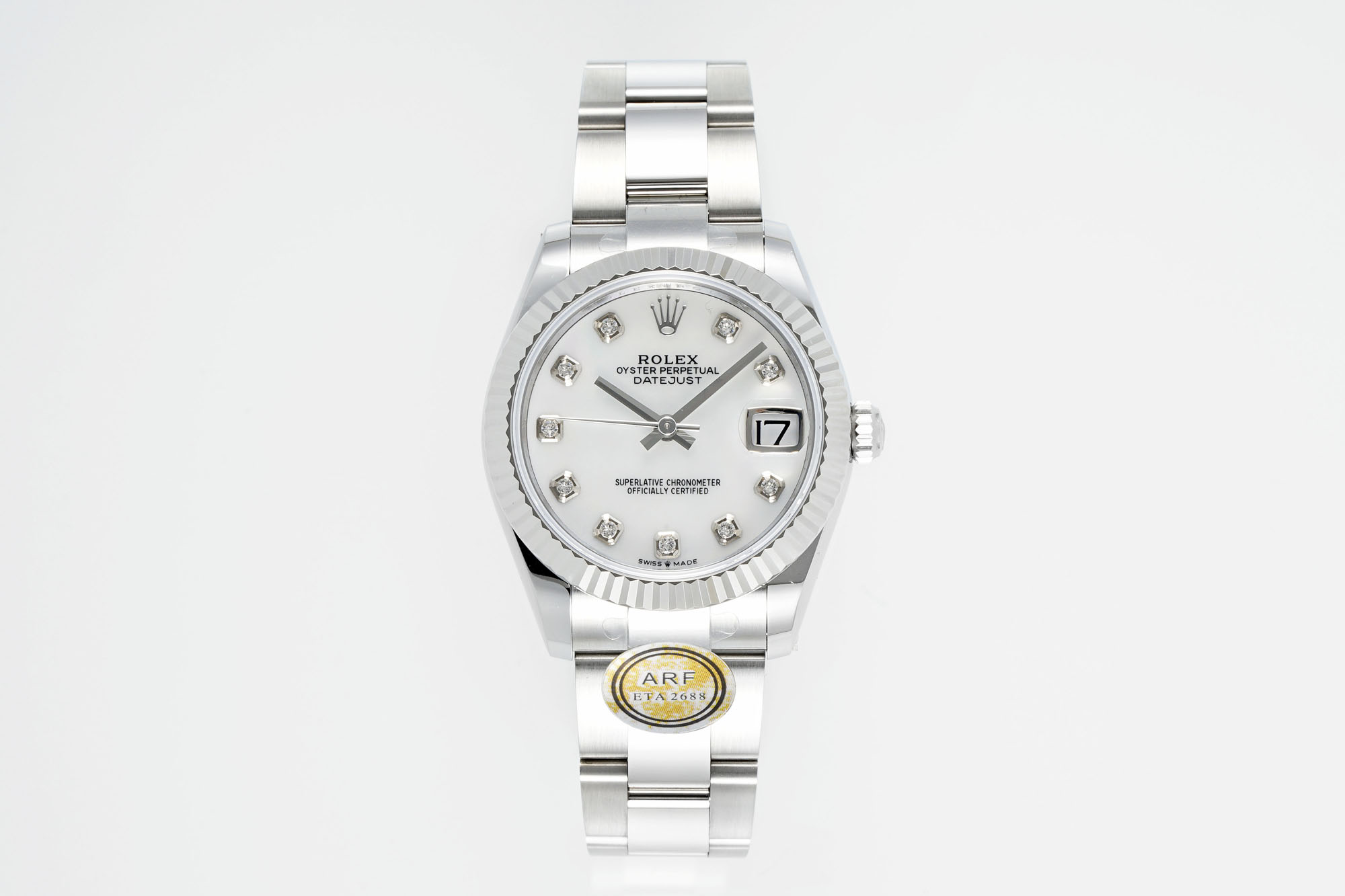 Rolex Datejust White Diamond - Set Dial Stainless Steel Watch, 31mm, ETA 2688 Movement