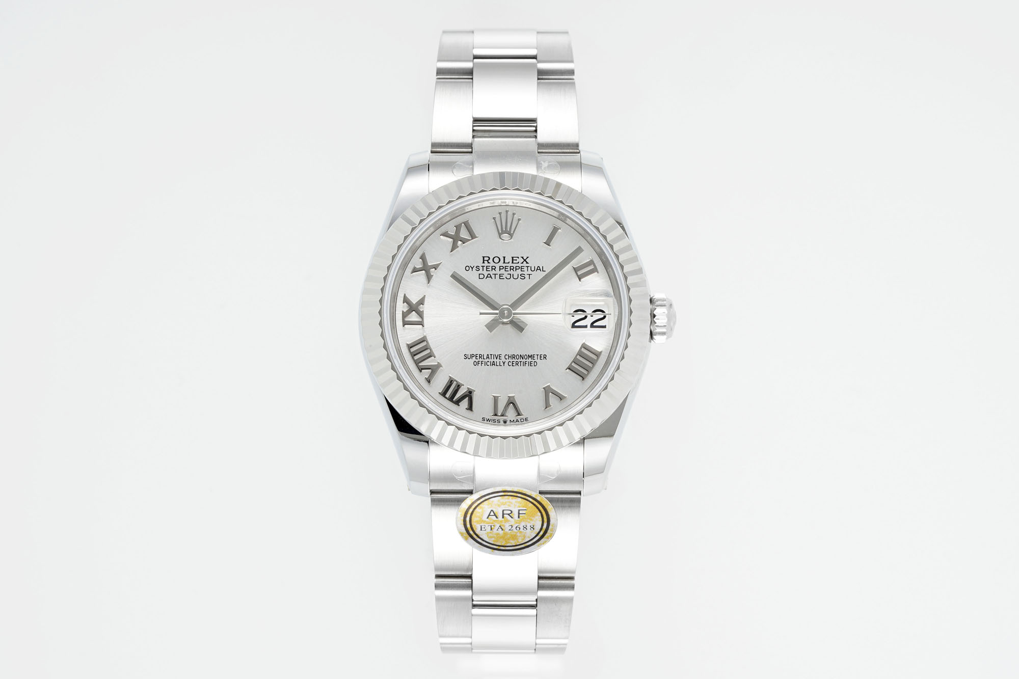 Rolex Datejust Silver Roman Dial Stainless Steel Watch, 31mm, ETA 2688 Movement