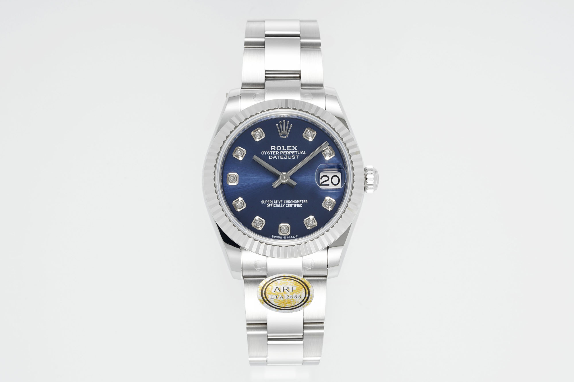 Rolex Datejust Blue Diamond - Set Dial Stainless Steel Watch, 31mm, ETA 2688 Movement
