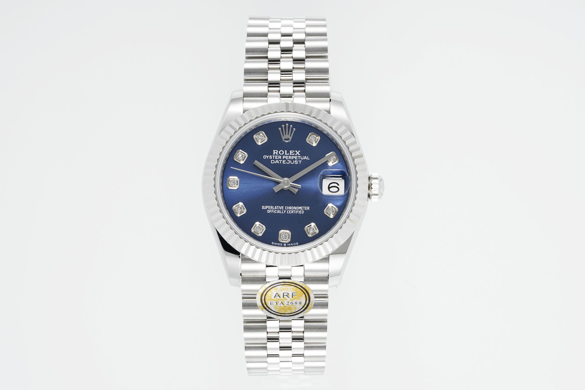 Rolex Datejust Blue Diamond - Set Dial Stainless Steel Watch, 31mm, ETA 2688 Movement