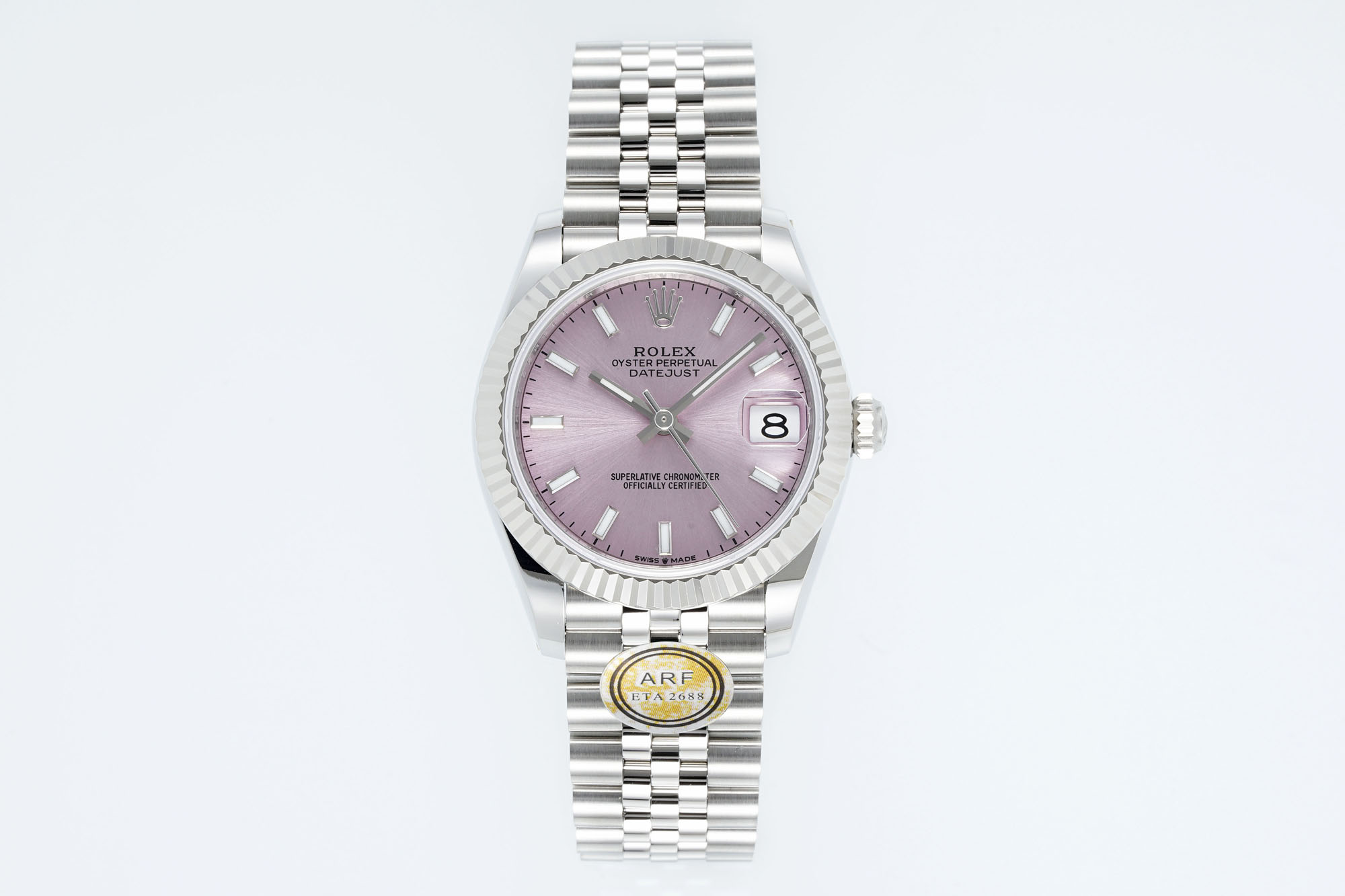 Rolex Datejust Pink Dial Stainless Steel Watch, 31mm, ETA 2688 Movement