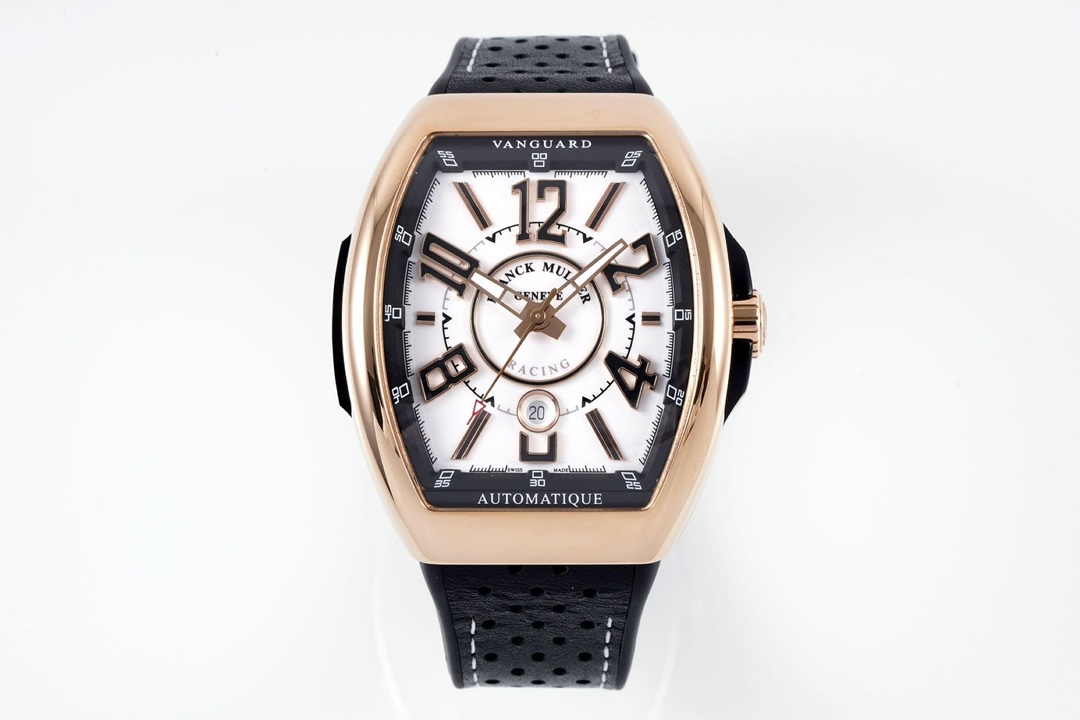 Franck Muller Vanguard Red & Black Dial Stainless Steel Watch, 45mm, Automatic Movement