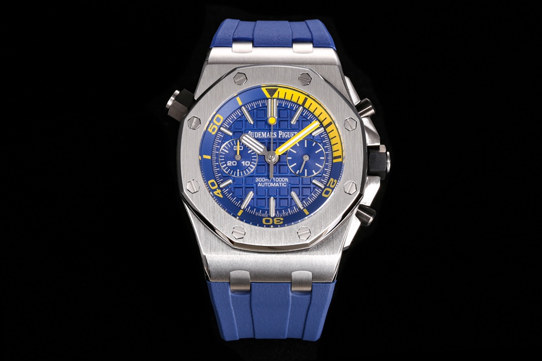 Audemars Piguet Royal Oak Offshore Blue & Yellow Dial Chronograph Watch, 42mm, Calibre 3126/3840 Movement