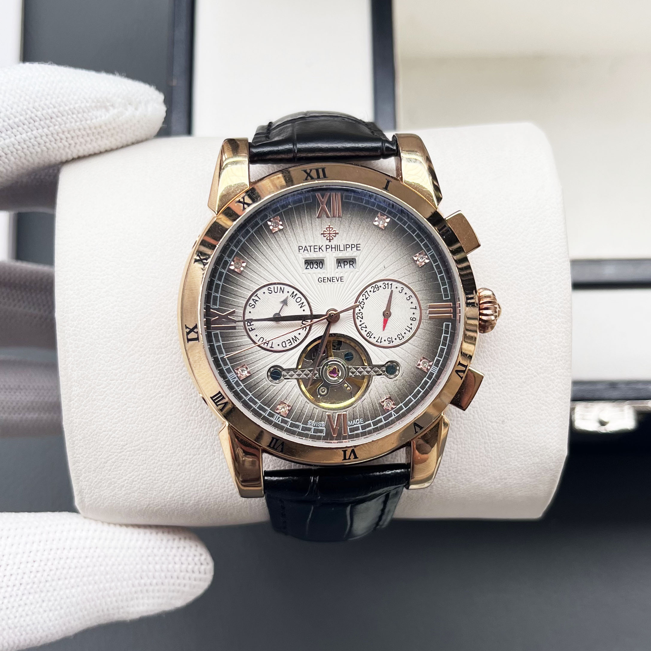 Patek Philippe Perpetual Calendar Tourbillon Rose Gold - Toned Watch, 42mm, Automatic Movement