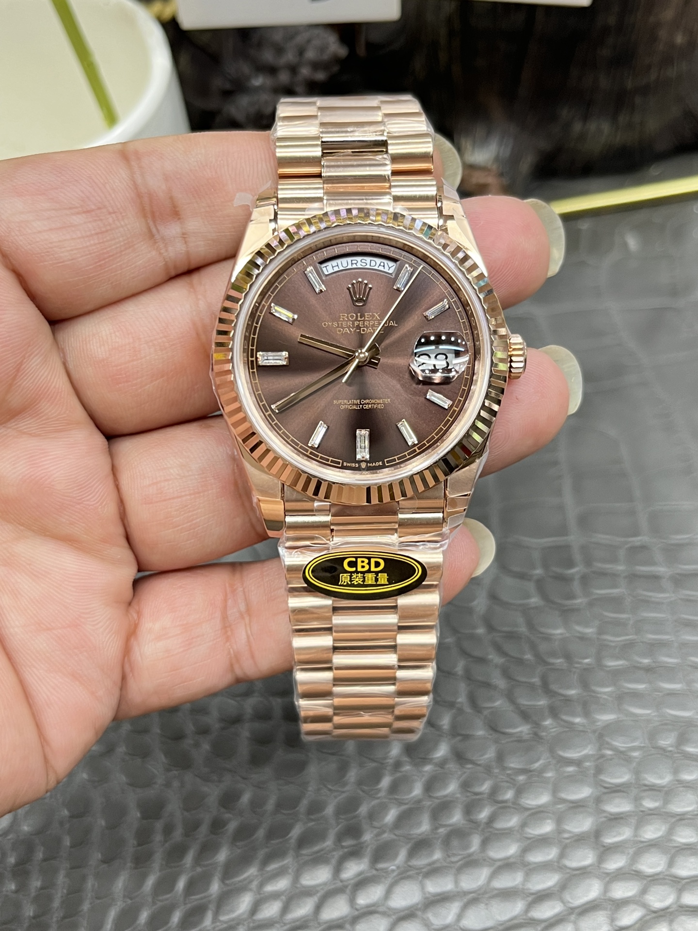Rolex Day - Date Chocolate Dial Watch, 40mm, Calibre 3255 Movement