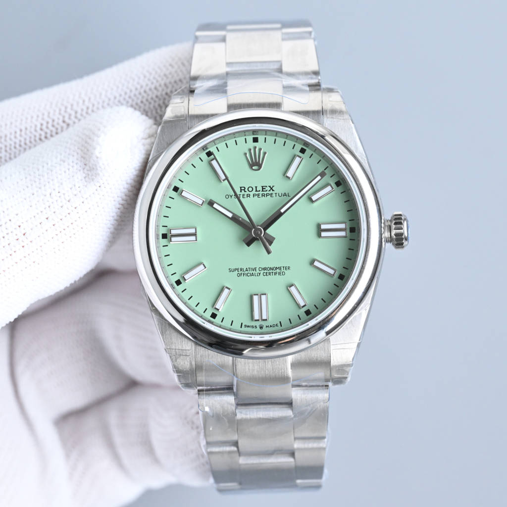 Rolex Oyster Perpetual Mint Green Dial Watch, 41mm, Calibre 3230 Movement