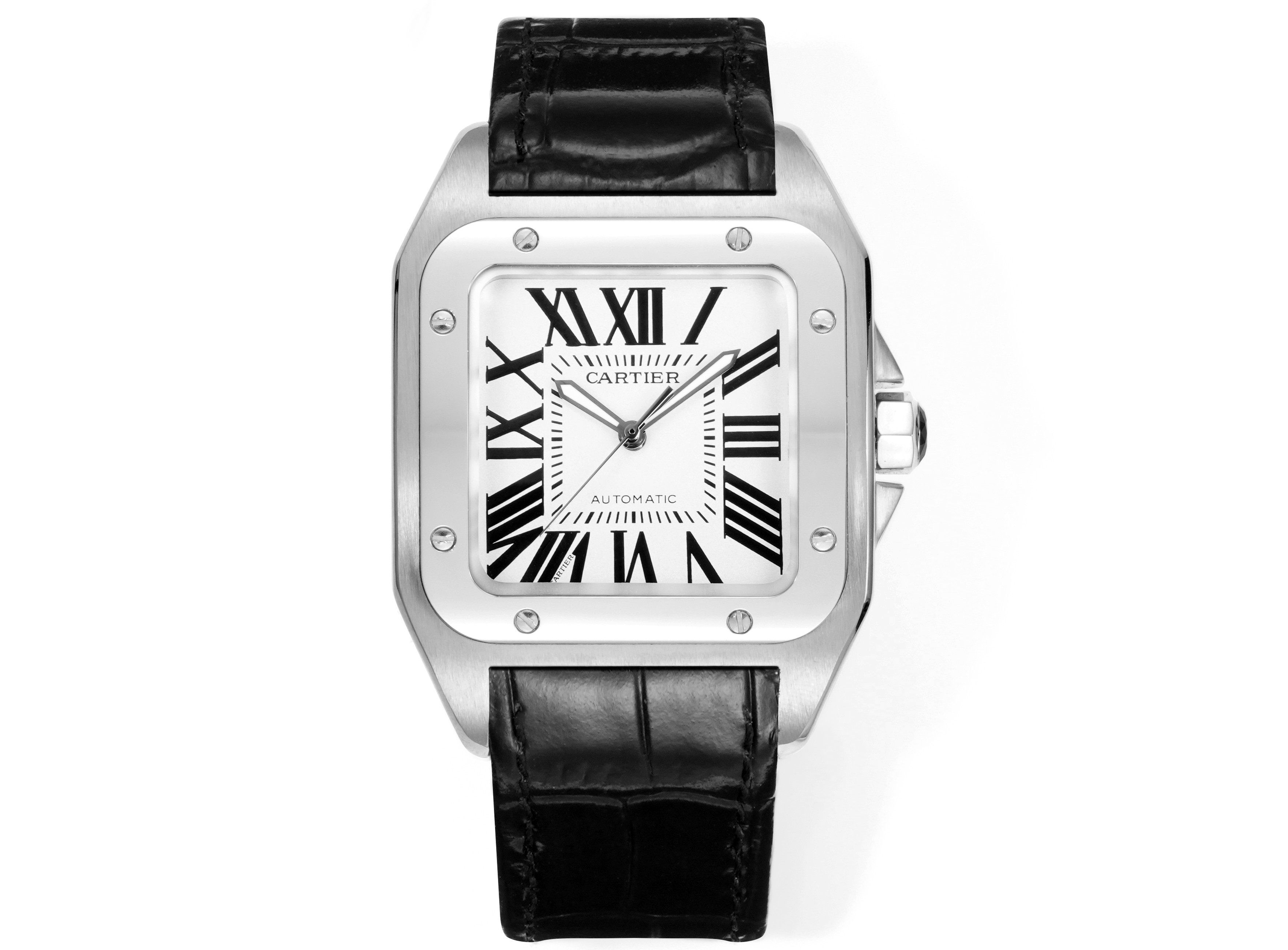 Cartier Santos 100 White Dial Watch, 38mm×38mm, Automatic Movement