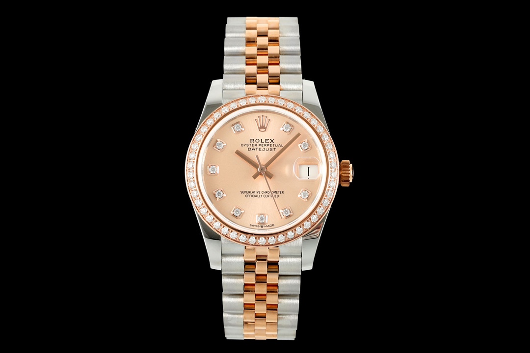Rolex Datejust Diamond - Set Pink Dial Two - Tone (Stainless Steel & Everose Gold) Watch, 31mm, Automatic Movement