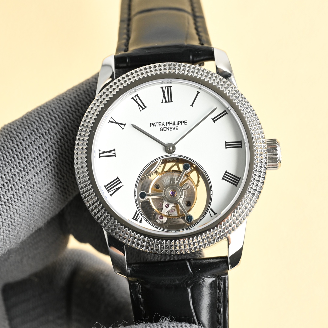 Patek Philippe Tourbillon White Dial Stainless Steel Watch, 40mm, Manual Mechanical Movement