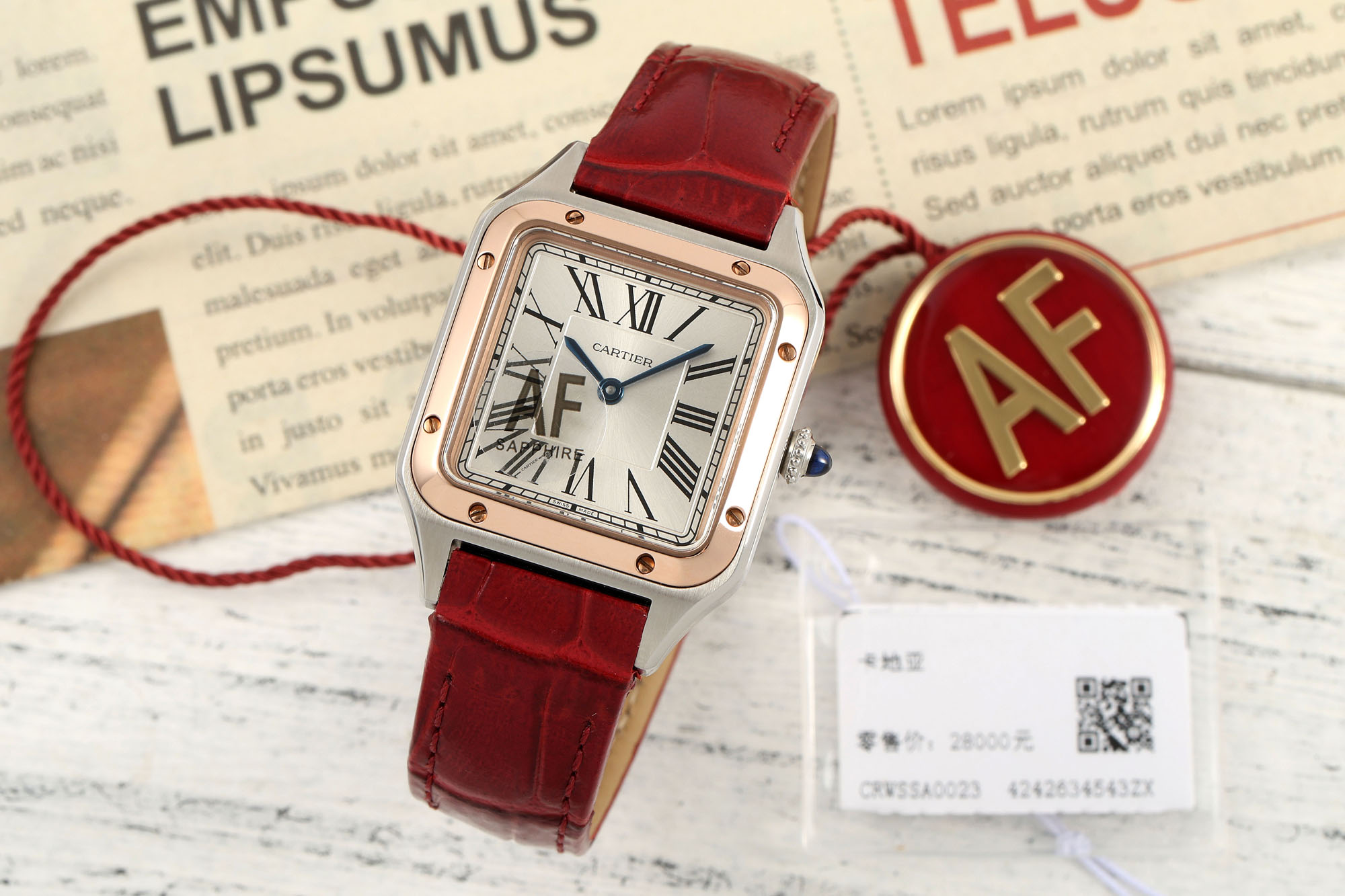 Cartier Santos Silver Dial Two - Tone Watch, 38mm×27.5mm, Quartz Movement