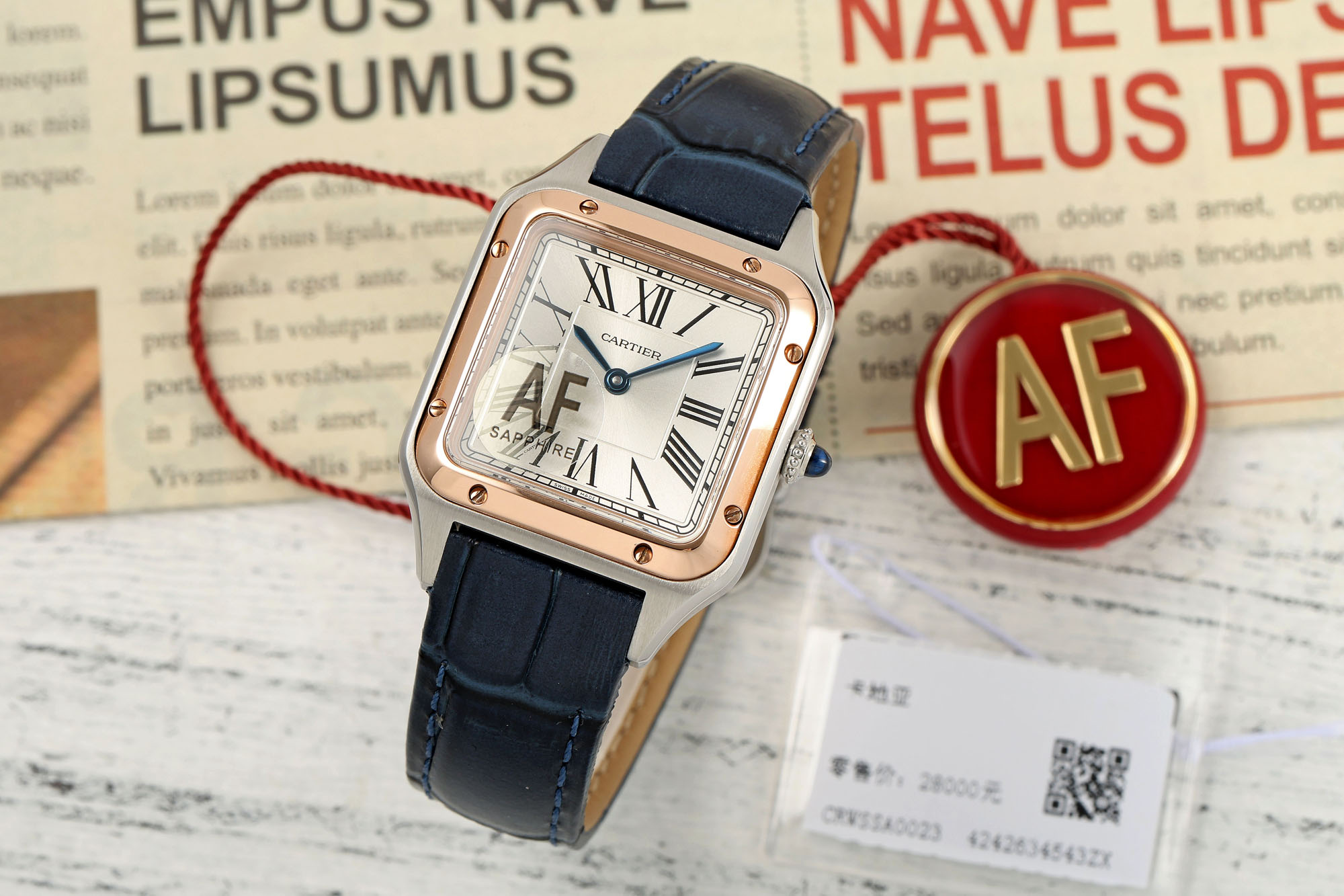 Cartier Santos Silver Dial Two - Tone Watch, 38mm×27.5mm, Quartz Movement
