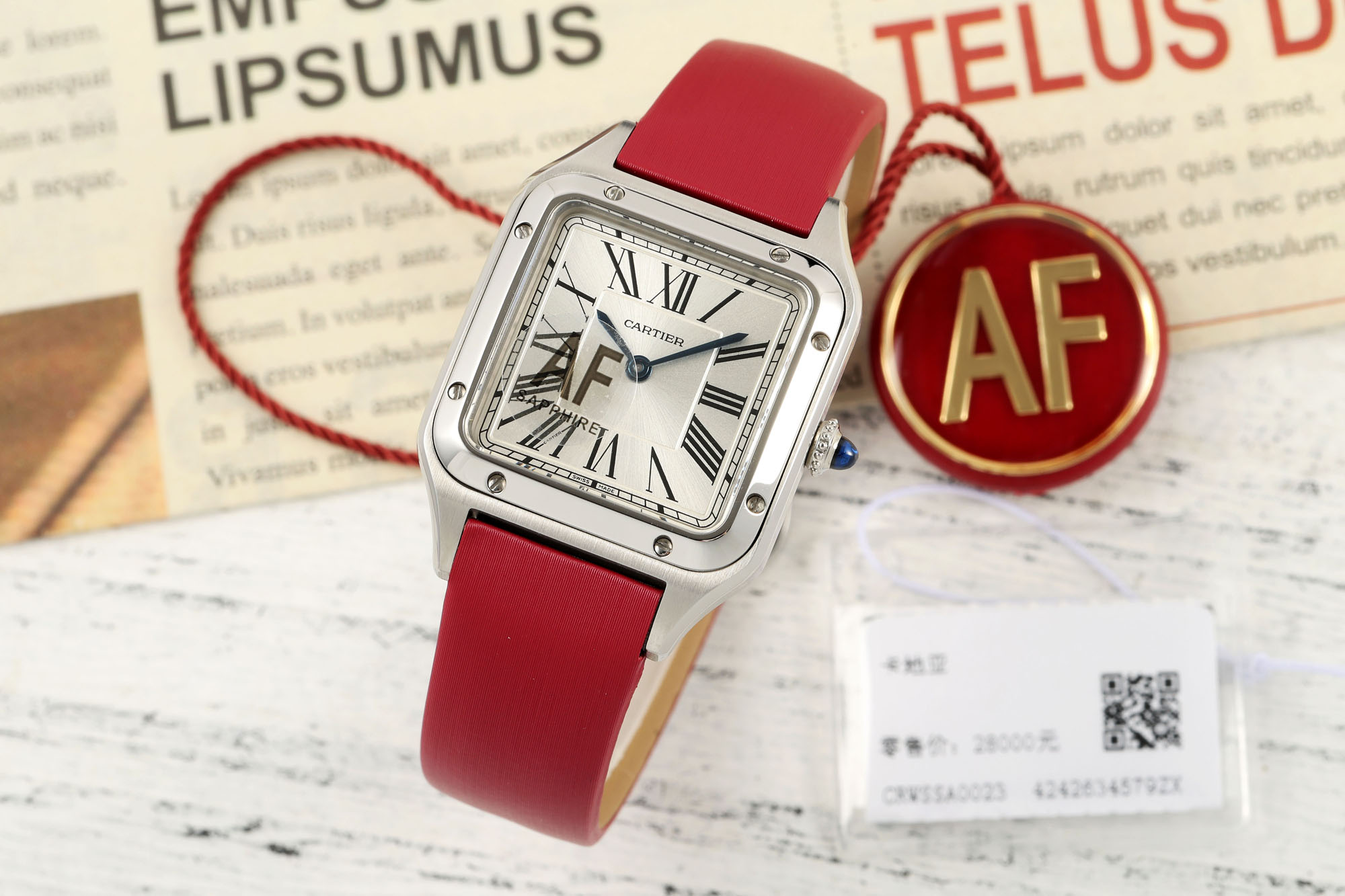 Cartier Santos - Dumont Silver Dial Watch, 38mm×27.5mm, Quartz Movement