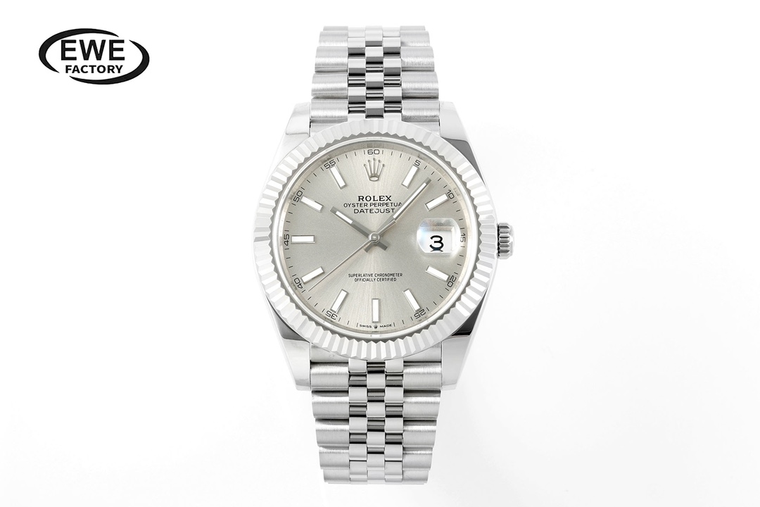 Rolex Datejust Silver Dial Stainless Steel Watch, 41mm, Automatic Movement