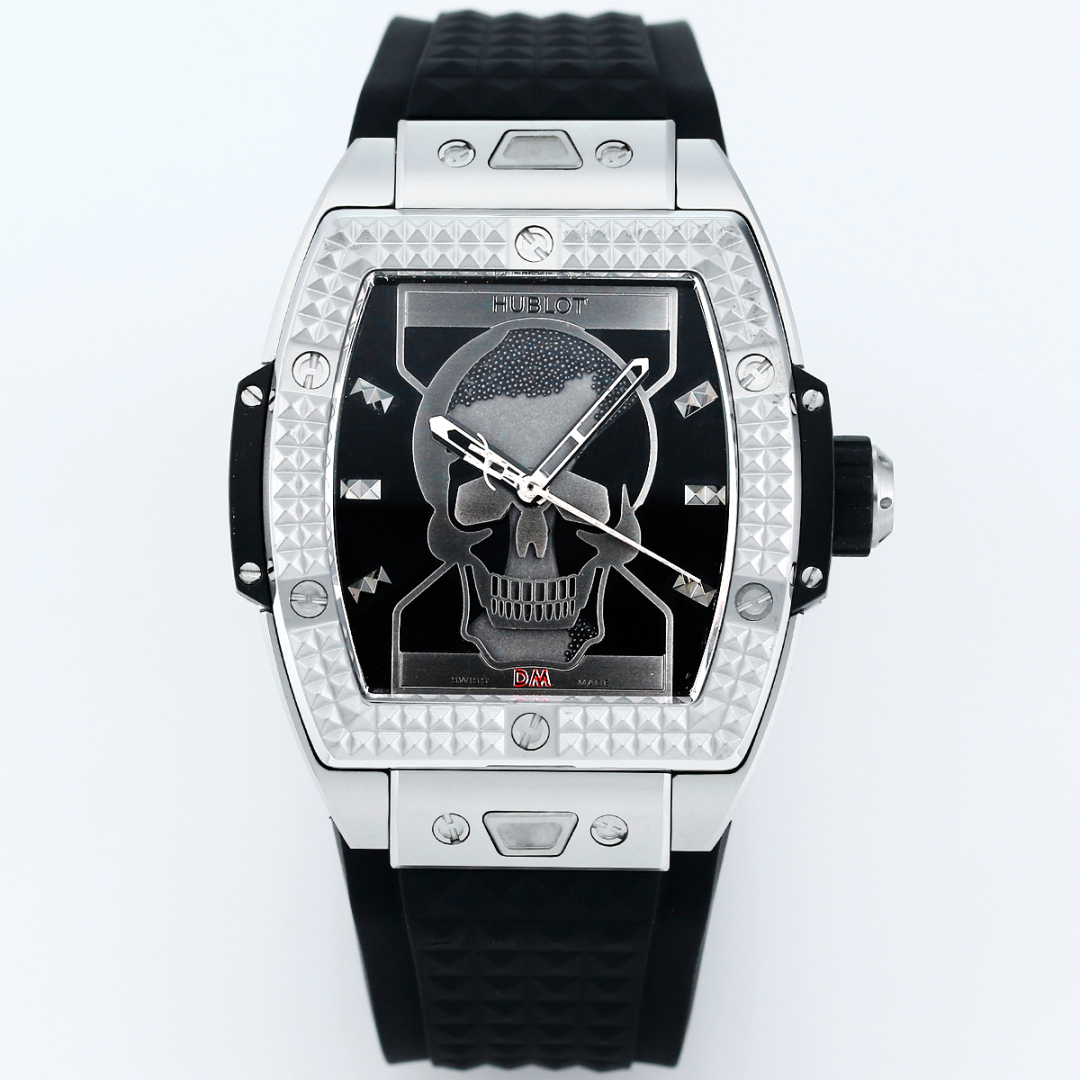Hublot Spirit of Big Bang Depeche Mode Limited - Edition Skull Dial Black Rubber Strap Watch, 42mm, Automatic Movement