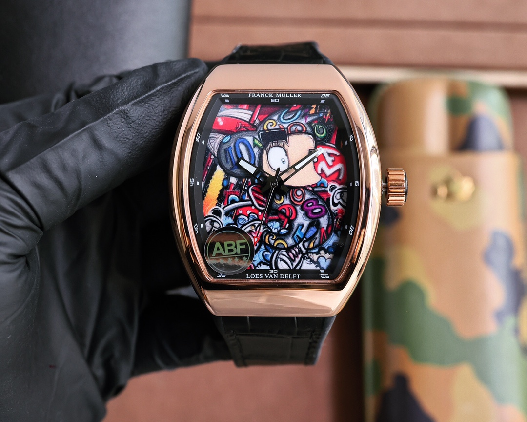 Franck Muller Vanguard V45 SC DT Graffiti - Art Tonneau Watch, 44×53.7mm, Automatic Movement
