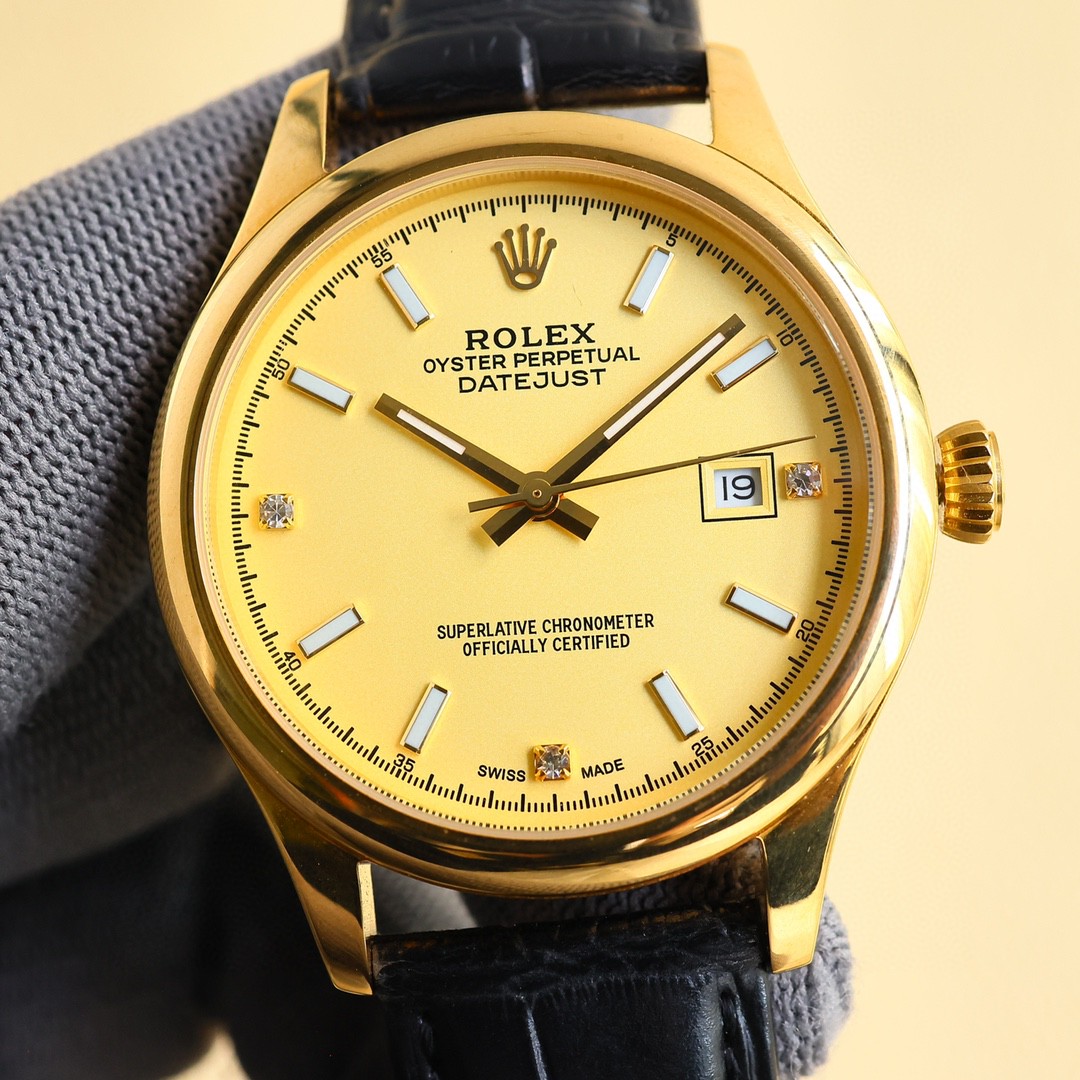 Rolex Datejust Silver Dial Diamond - Set 18K Gold Watch, 40mm, Calibre 3135 Movement
