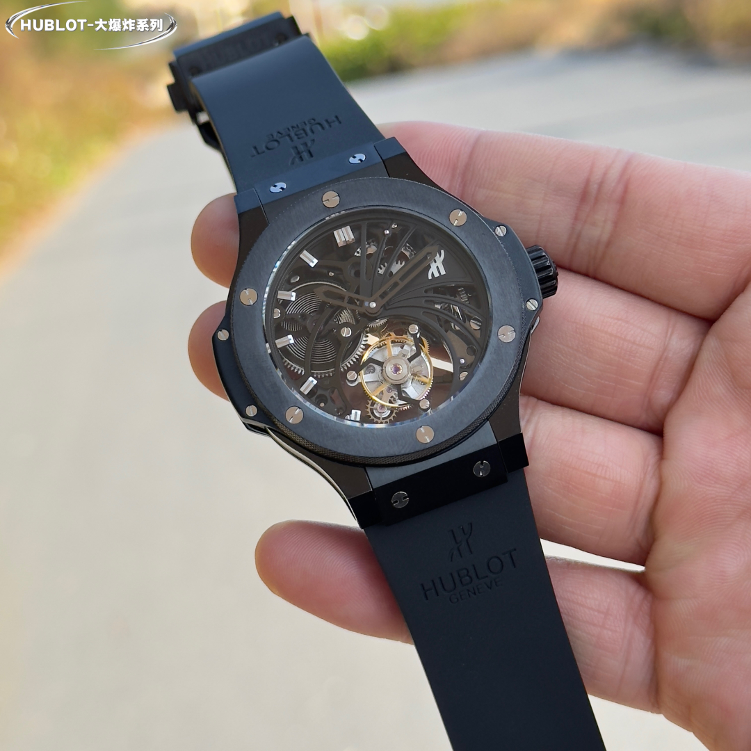 Hublot Big Bang Skeleton Tourbillon Black Ceramic Watch, 45mm, Manual - Winding Tourbillon Movement