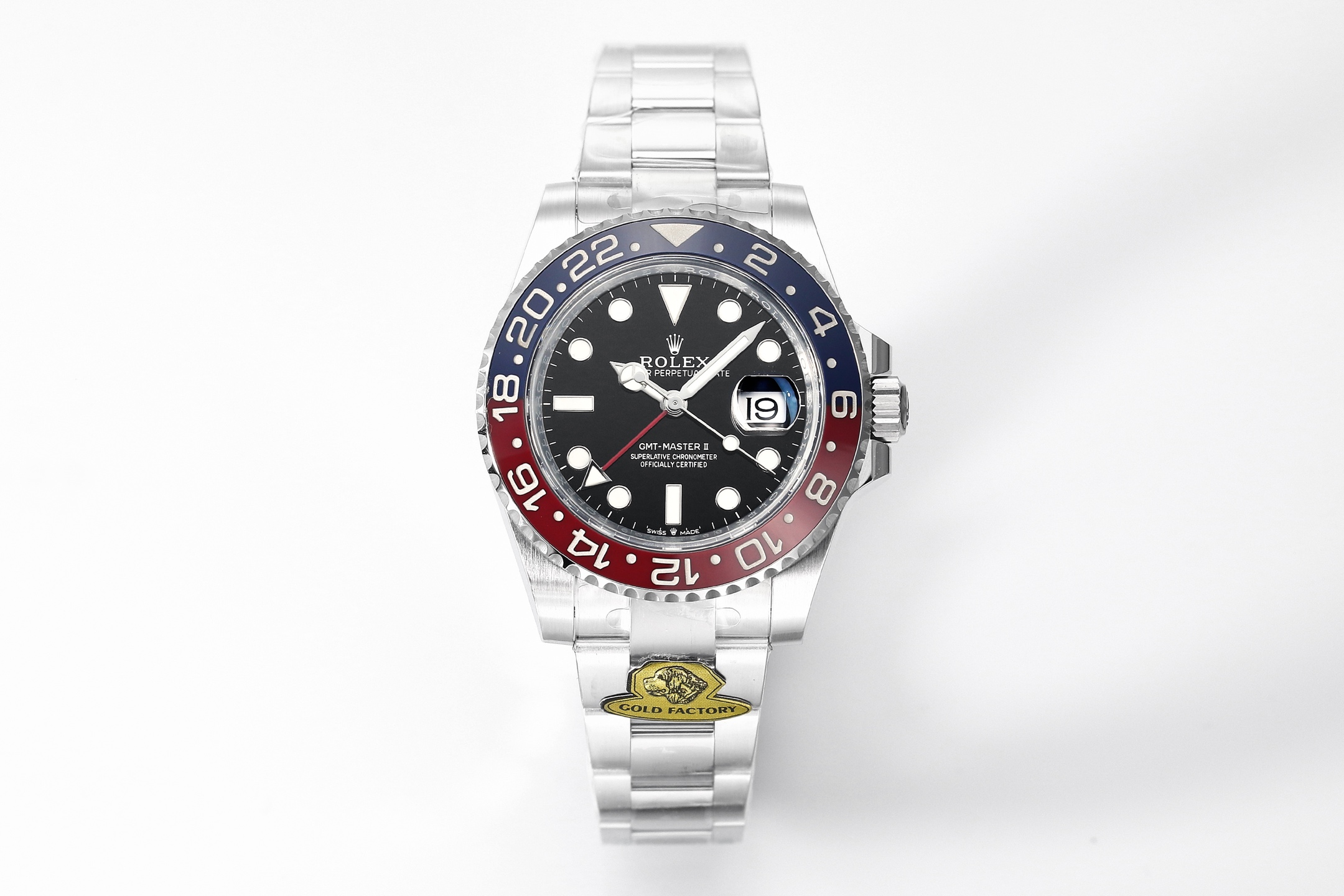 Rolex GMT - Master II Black Dial Pepsi Bezel Stainless Steel Bracelet Automatic Watch