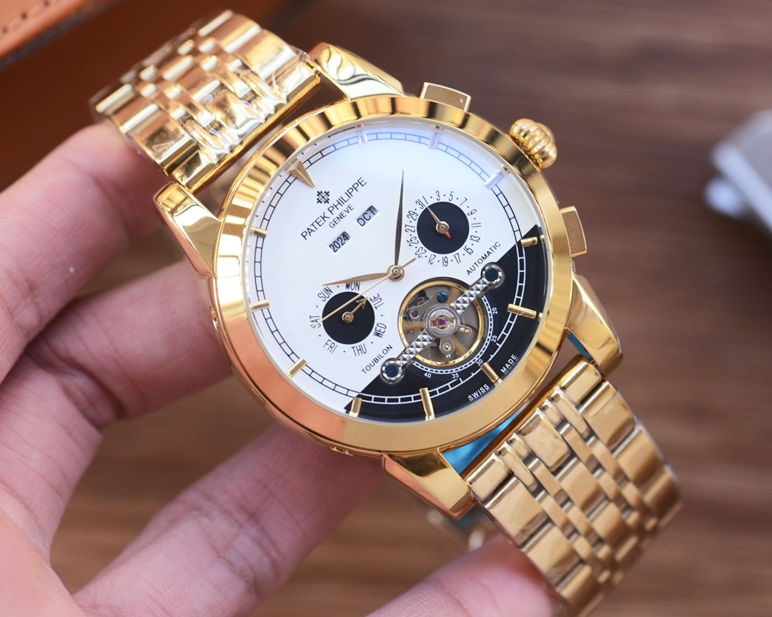 Patek Philippe Complicated Two - Tone Dial Automatic Mechanical Watch, Metal Bracelet