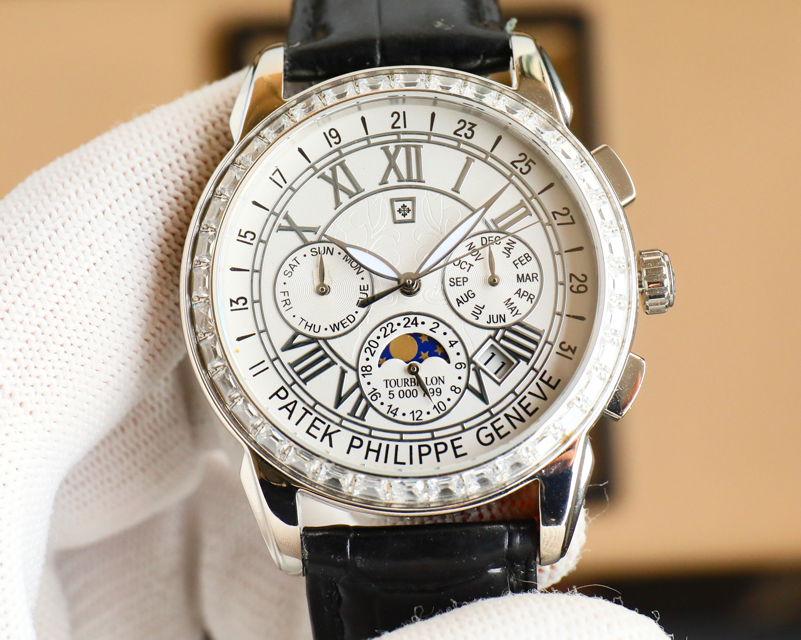Patek Philippe Grand Complications 42mm Diamond - Bezel Tourbillon Perpetual Calendar Watch, Calibre R TO 27 PS QR